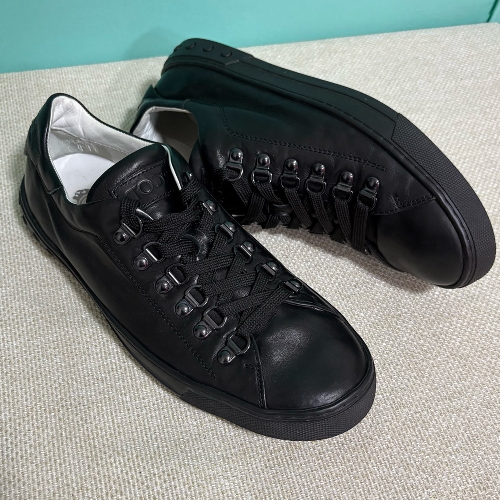 Tod’s Black Leather Trainer Sneakers Men size UK 6.5 EU 40 US 7.5